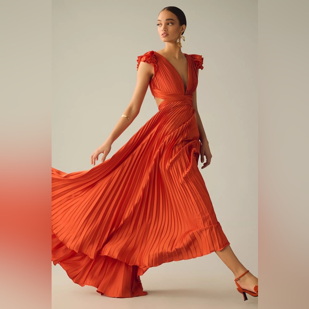 Mac Duggal Vibrant Orange Maxi Dress